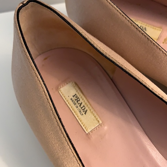 Prada Authentic Size 39.5 EU Silk Satin Hand Embroidered Floral Kitten Heels - Picture 6 of 11